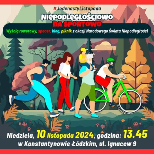 „Jedenasty Listopada – Bieg, Spacer i Wyścig Rowerowy do Niepodległości”