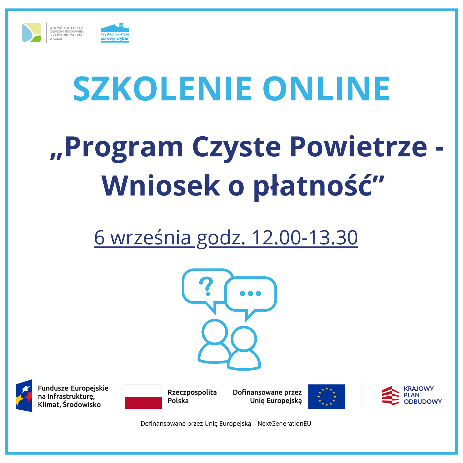 Szkolenie pn. „Program Czyste Powietrze – wniosek o płatność”